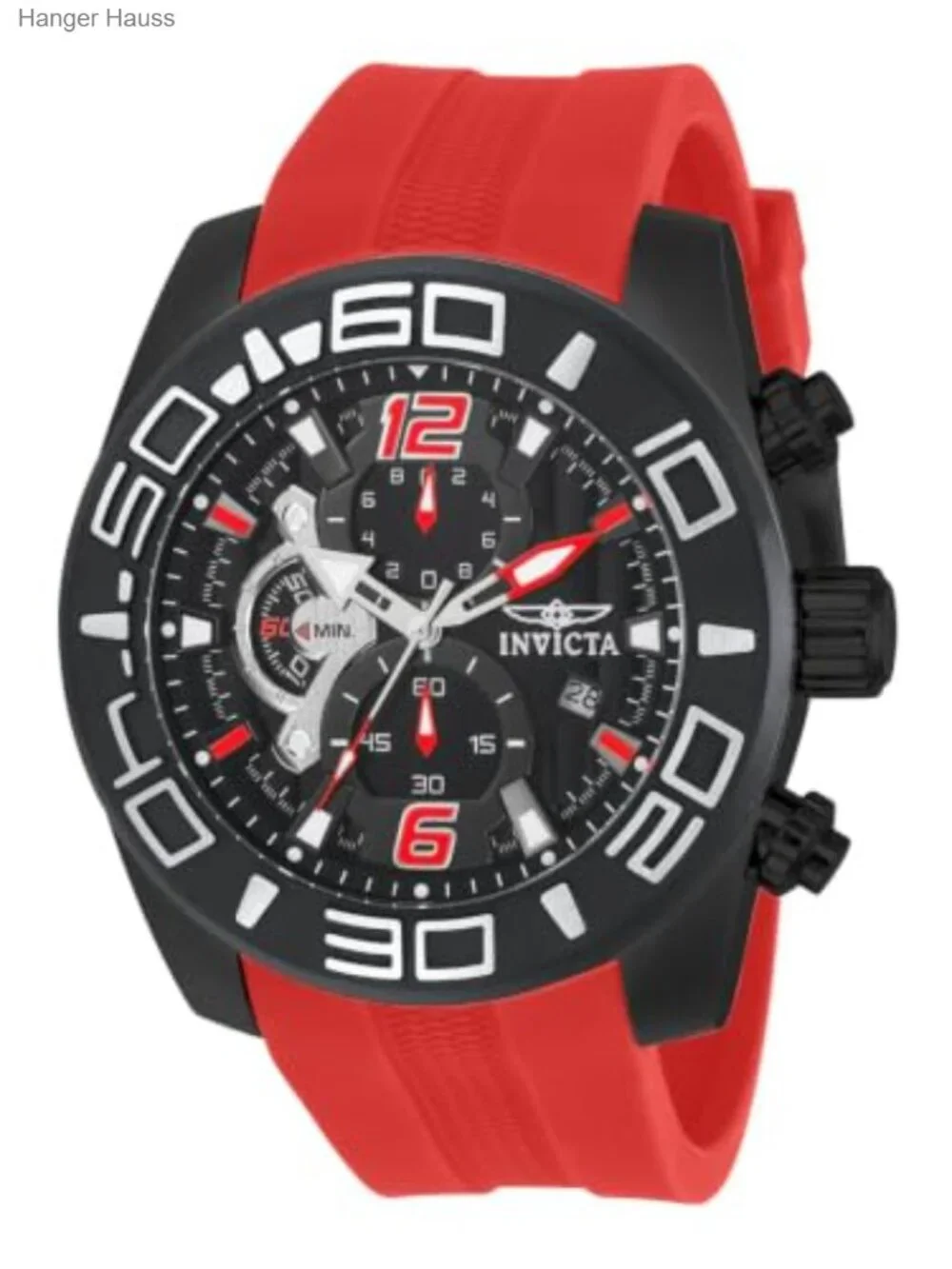 Invicta Men's Pro Diver Quartz Red Silicone Strap Watch 50mm